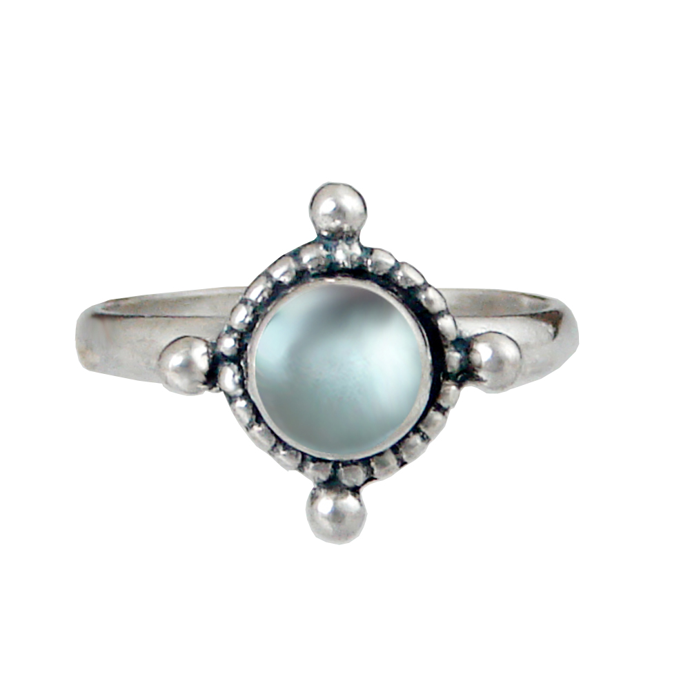 Sterling Silver Dainty Gemstone Ring With Blue Topaz Size 9